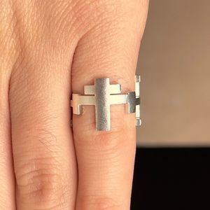 Cross Crucifix Ring Size 5.5 Sterling Silver 925 Native American Mexican Navajo